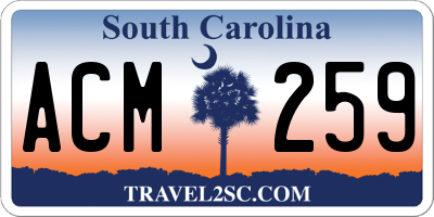 SC license plate ACM259