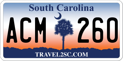 SC license plate ACM260