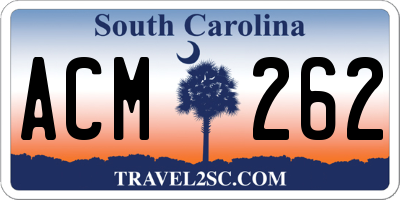 SC license plate ACM262