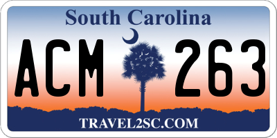 SC license plate ACM263