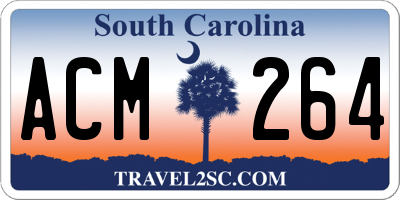 SC license plate ACM264