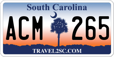 SC license plate ACM265