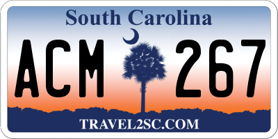 SC license plate ACM267