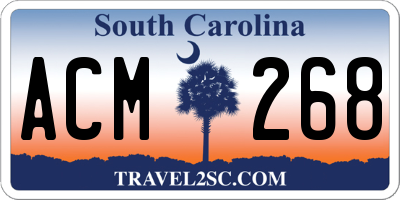 SC license plate ACM268