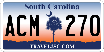 SC license plate ACM270