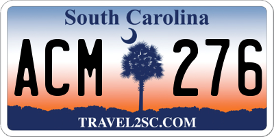 SC license plate ACM276