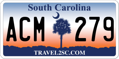 SC license plate ACM279