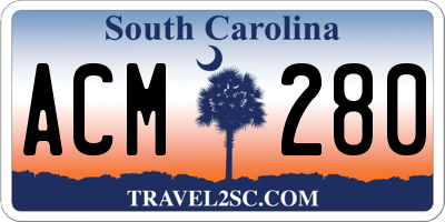 SC license plate ACM280