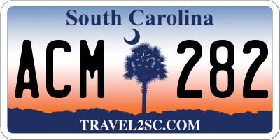 SC license plate ACM282