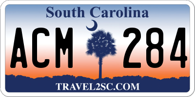 SC license plate ACM284