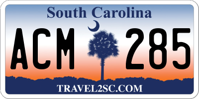 SC license plate ACM285