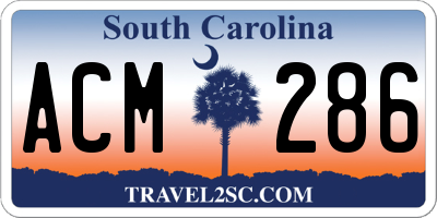 SC license plate ACM286