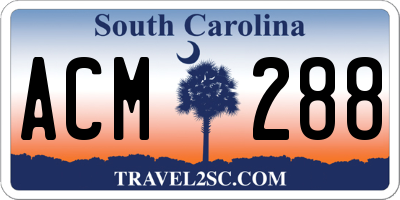 SC license plate ACM288