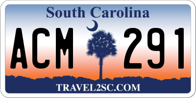 SC license plate ACM291
