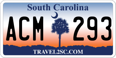 SC license plate ACM293