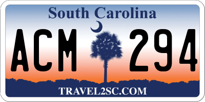SC license plate ACM294
