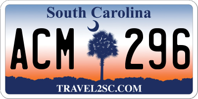 SC license plate ACM296