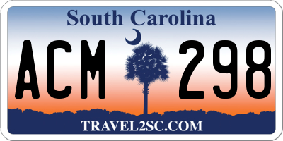 SC license plate ACM298