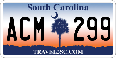 SC license plate ACM299