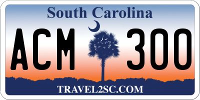 SC license plate ACM300