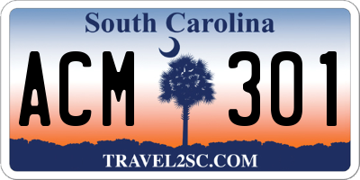SC license plate ACM301