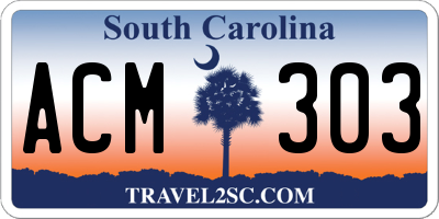 SC license plate ACM303