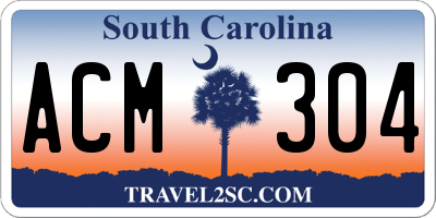 SC license plate ACM304