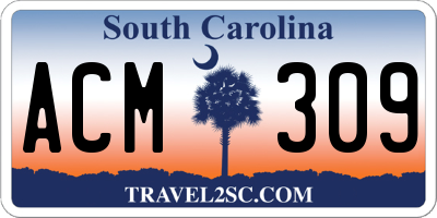 SC license plate ACM309