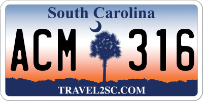 SC license plate ACM316