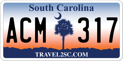 SC license plate ACM317