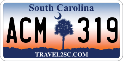 SC license plate ACM319