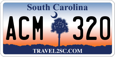 SC license plate ACM320
