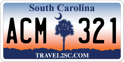 SC license plate ACM321