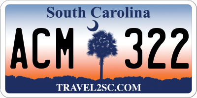 SC license plate ACM322