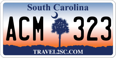 SC license plate ACM323