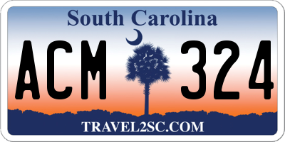 SC license plate ACM324