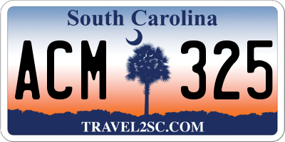 SC license plate ACM325