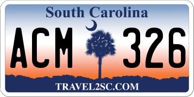 SC license plate ACM326