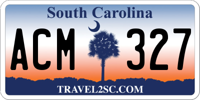 SC license plate ACM327