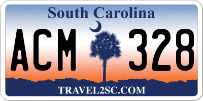 SC license plate ACM328