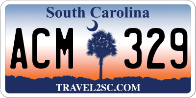 SC license plate ACM329