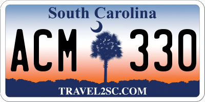 SC license plate ACM330