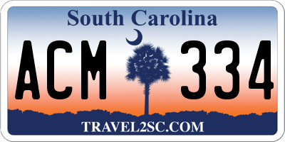 SC license plate ACM334
