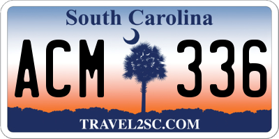 SC license plate ACM336