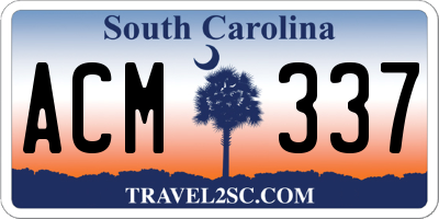SC license plate ACM337