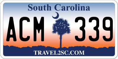 SC license plate ACM339
