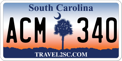 SC license plate ACM340