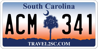 SC license plate ACM341