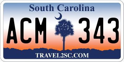 SC license plate ACM343
