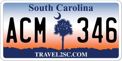 SC license plate ACM346